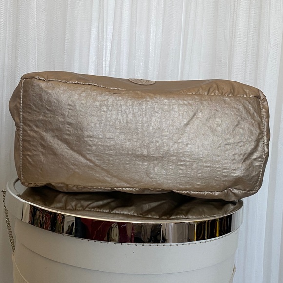 Kipling Metallic Champagne Hobo Bag with Polka Dot Interior - Picture 5 of 17